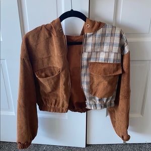 Brown Plaid Corduroy Jacket